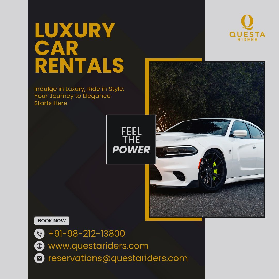Ignite your journey with Questa Rides and experience the thrill of luxury car rentals! Feel the power, embrace elegance, and embark on an unforgettable adventure. #QuestaRiders #LuxuryCarRentals #PureDrivingBliss #UnforgettableJourney #ChauffeurService #BusinessTravel 🚗🌟