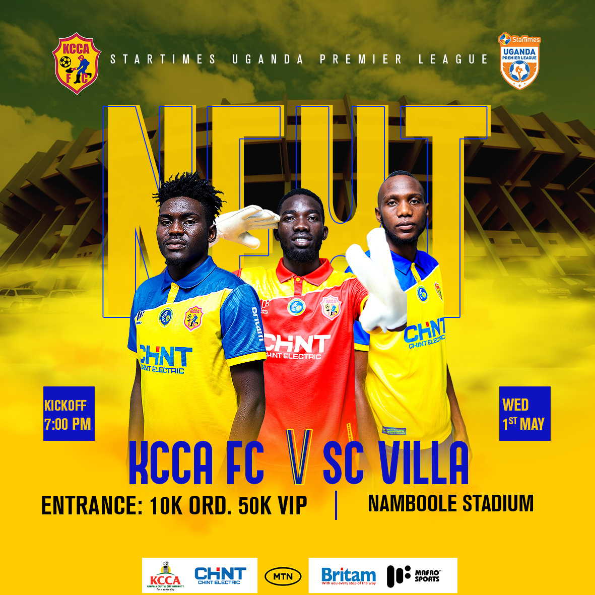 💛💛💛💛 Namboole's Yellow Wave. Rise and Shine! Wear your brightest yellow as we clash with Villa in the newly refurbished fortress. Let's paint the stands yellow and roar them to victory! #KCCAFC #KCCASCV #StarTimesUPL #KCCAFC60