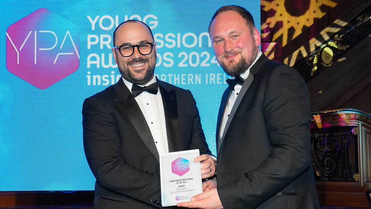 Congratulations to our colleague, Ciarán Hamill, Director, Davy Private Clients UK, who was crowned winner of the 'Young Finance Professional of the Year', at the Northern Ireland Young Professionals Awards 2024. #awards