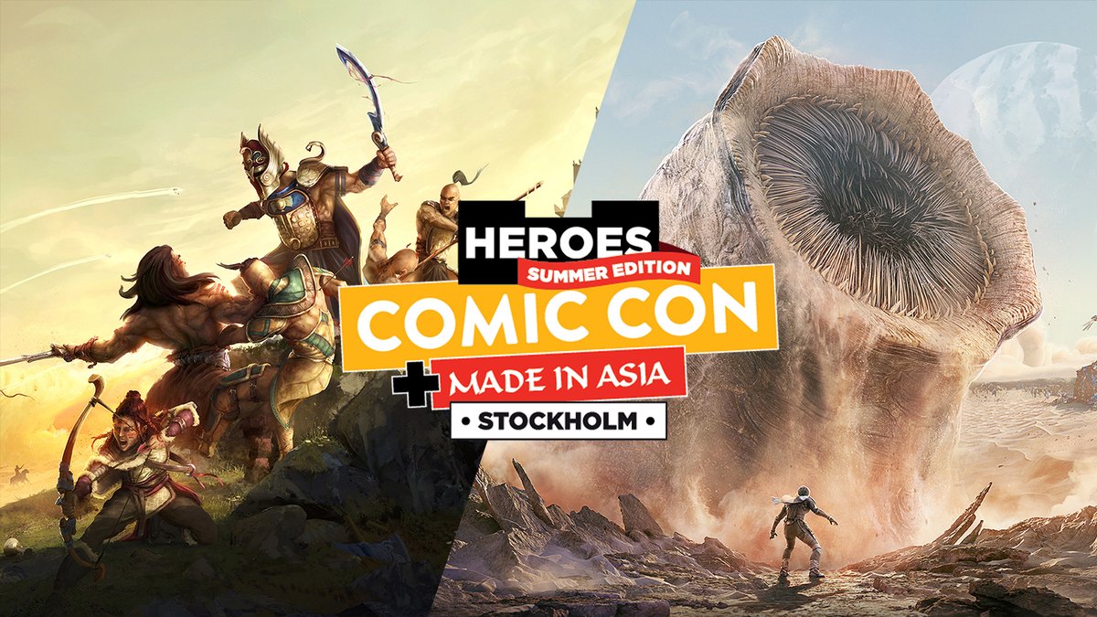 We'll be at Comic Con Stockholm one week from now with #ConanExiles raising awareness for Exiles Aid! We'll also be there repping #DuneAwakening with @anhyracosplay in her stillsuit. Exiles and Sleepers, we'll see you in Stockholm! 🇸🇪