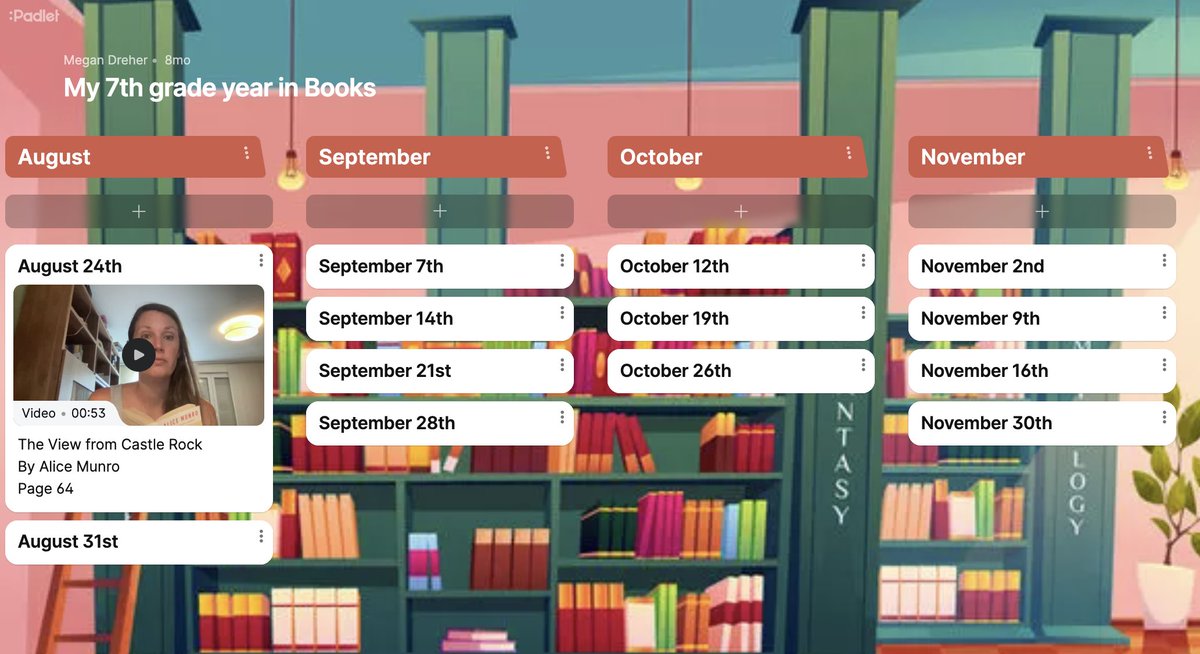 Fun & effective #readinglog alternative  
1.  Ss begin year by reading 1 page of their #independentreadingbook on @padlet weekly
2.  Ts learn about Ss stamina, comprehension, fluency..
3. In Dec Ss upload #bookquote every week.  Ts collect more data. Adapted from @cultofpedagogy