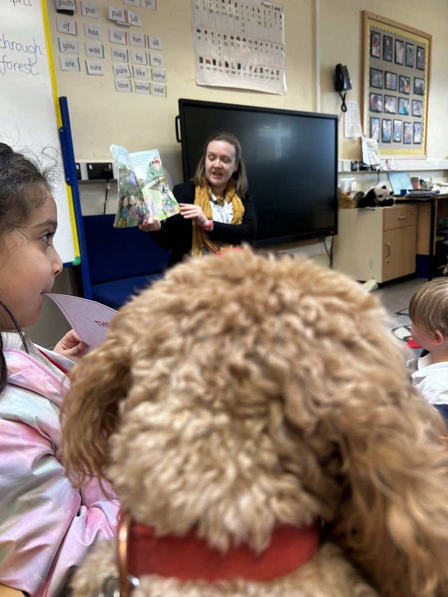 Bonnie loves story time with conkers. A perfect end to a fantastic Friday🐾 @CTS_Watford @headcherrytree @RedandReady_CTS @nurtureuktweets