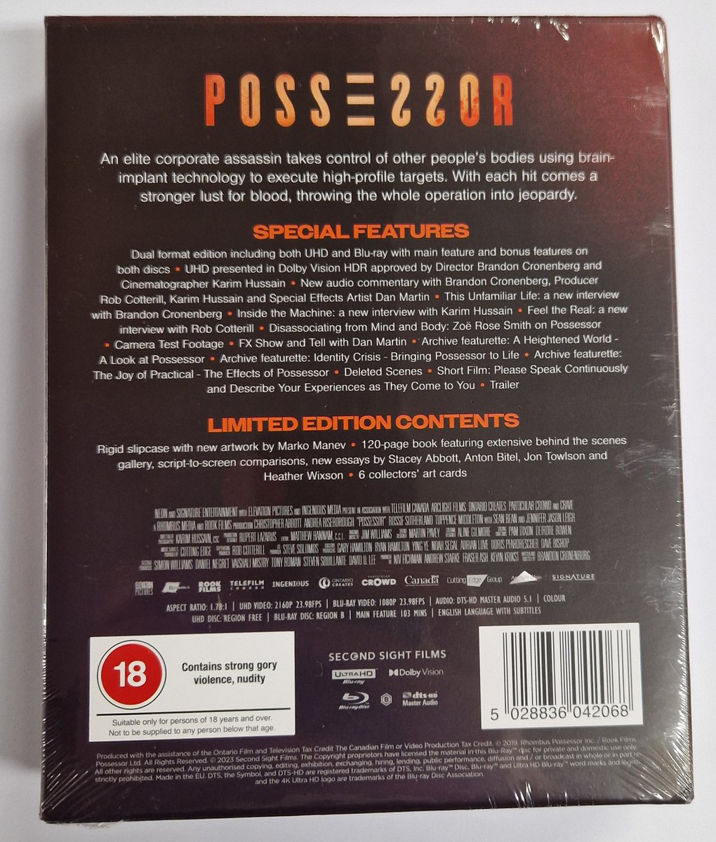 JHOLLAND15's tweet image. Many thanks, again, to the guys at @AVForums and Cas for this great prize! The 4K limited edition of Brandon Cronenberg&apos;s &apos;Possessor&apos; from @SecondSightFilm #4KUltraHD #AVforums