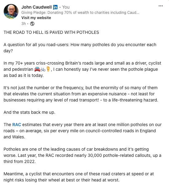 John Caudwell tweet media