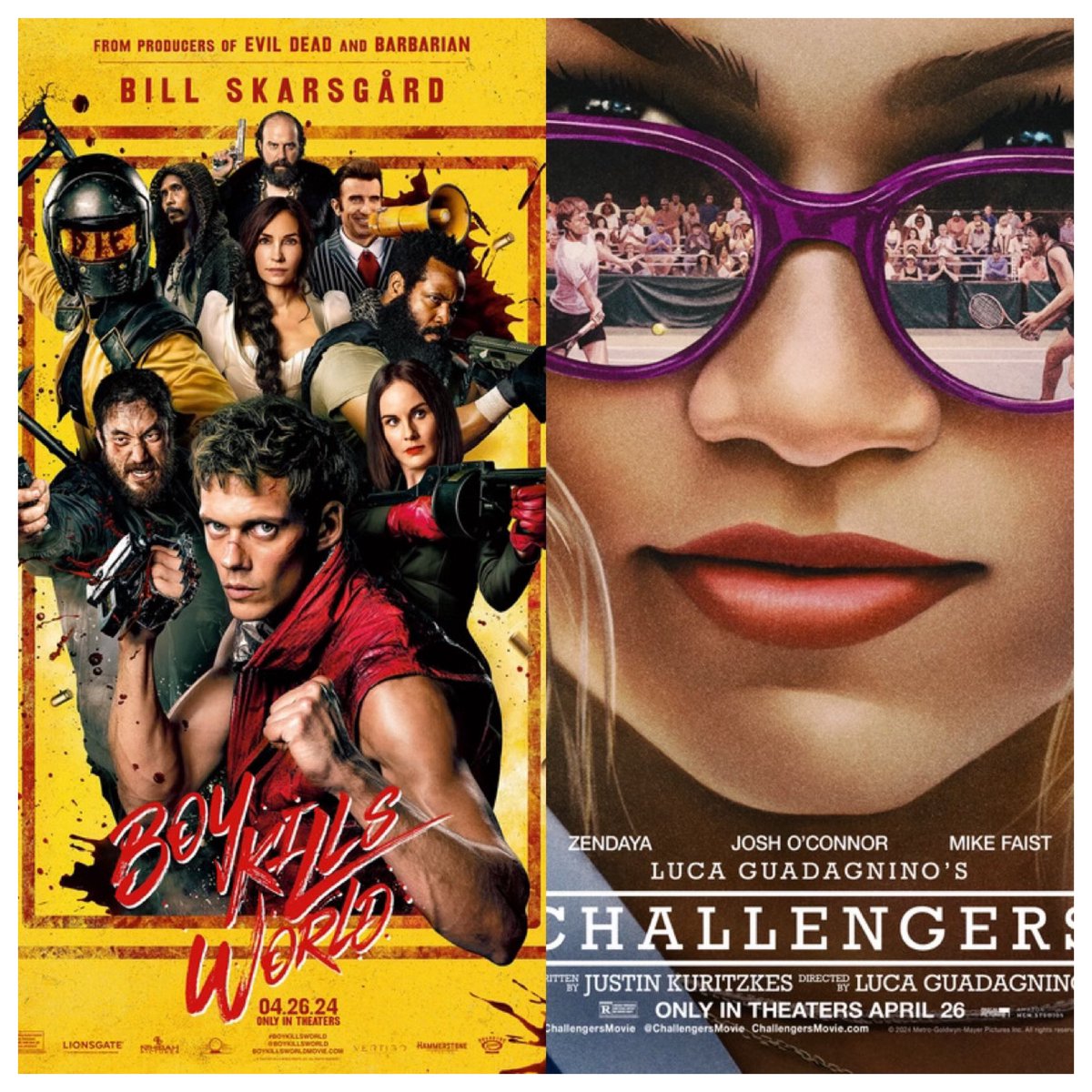 What do you plan on watching this weekend?

#BoyKillsWorld and #Challengers are in theaters 

#WreckLeaguePodcast