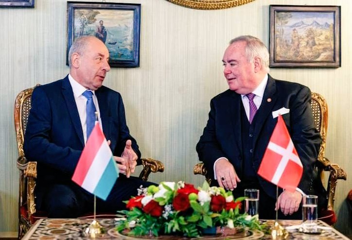 Today 🇭🇺 Hungarian President Tamás Sulyok visited the @orderofmalta ! The conversation with Grand Master Frà John Dunlap was characterized by great harmony of ideas. The President renewed his invitation for Frà John to visit Hungary later this year.