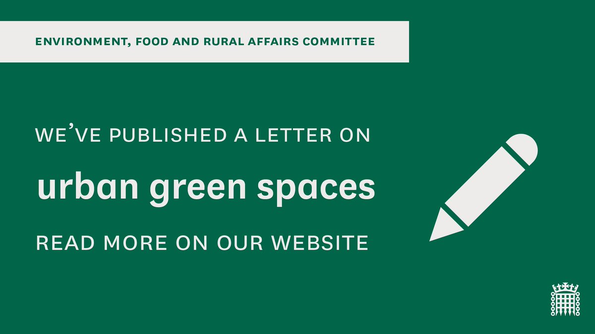📩We've published a letter from @DefraGovUK in response to our urban green spaces inquiry. ➡️ Read it here: committees.parliament.uk/publications/4… 🌳 Find out more about our inquiry: committees.parliament.uk/work/7932/urba…