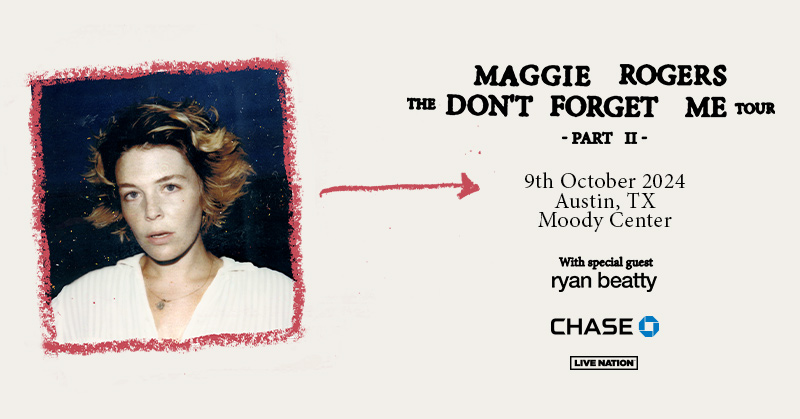 ON SALE NOW Get tickets now for #MaggieRogers on The Don't Forget Me Tour with special guest #RyanBeatty on October 9! 🎟️: bit.ly/4cPrmCE