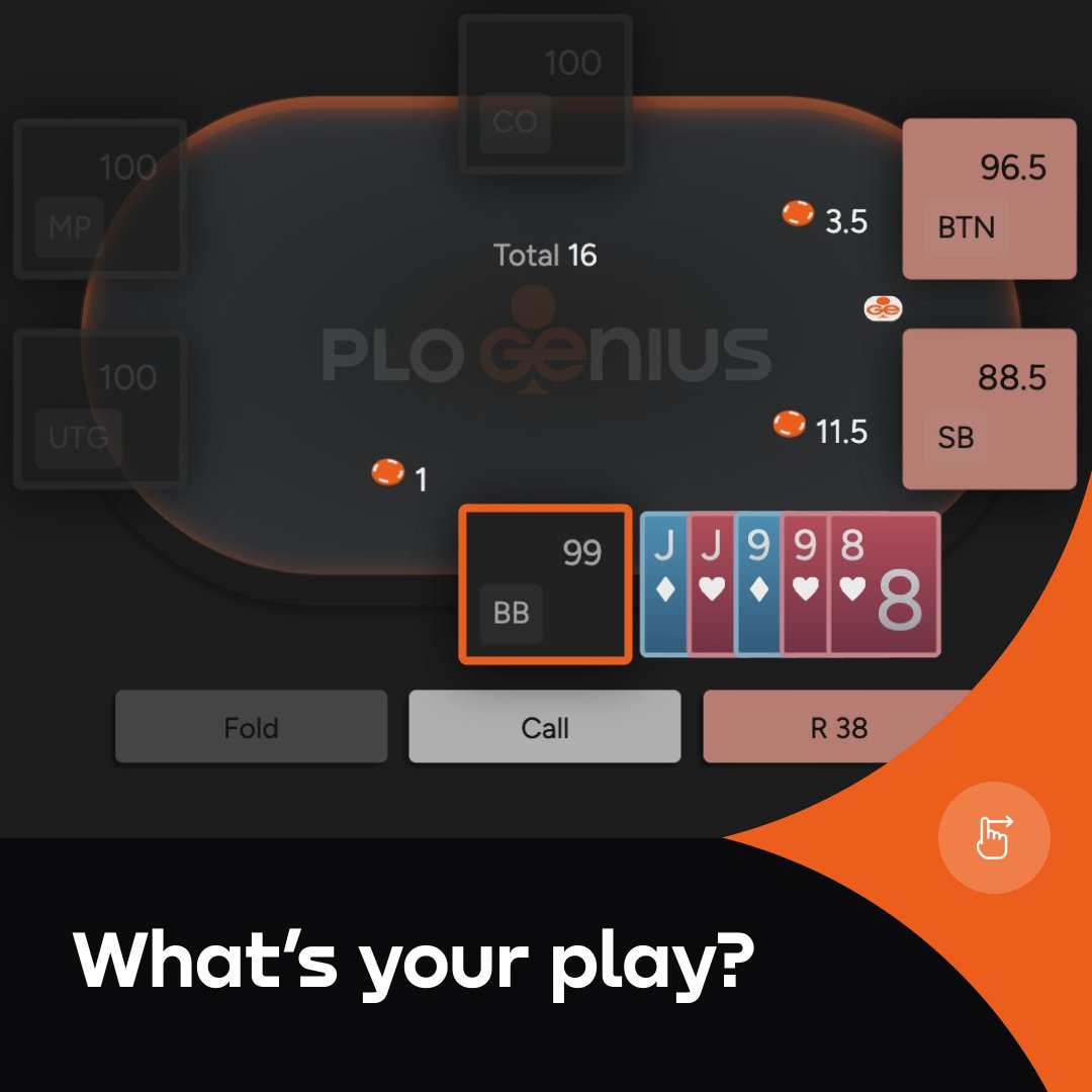 ♠️#dailyquiz no. 158: How would you play? | PLO 5cards / SB vs BB / 100 bb ♠️