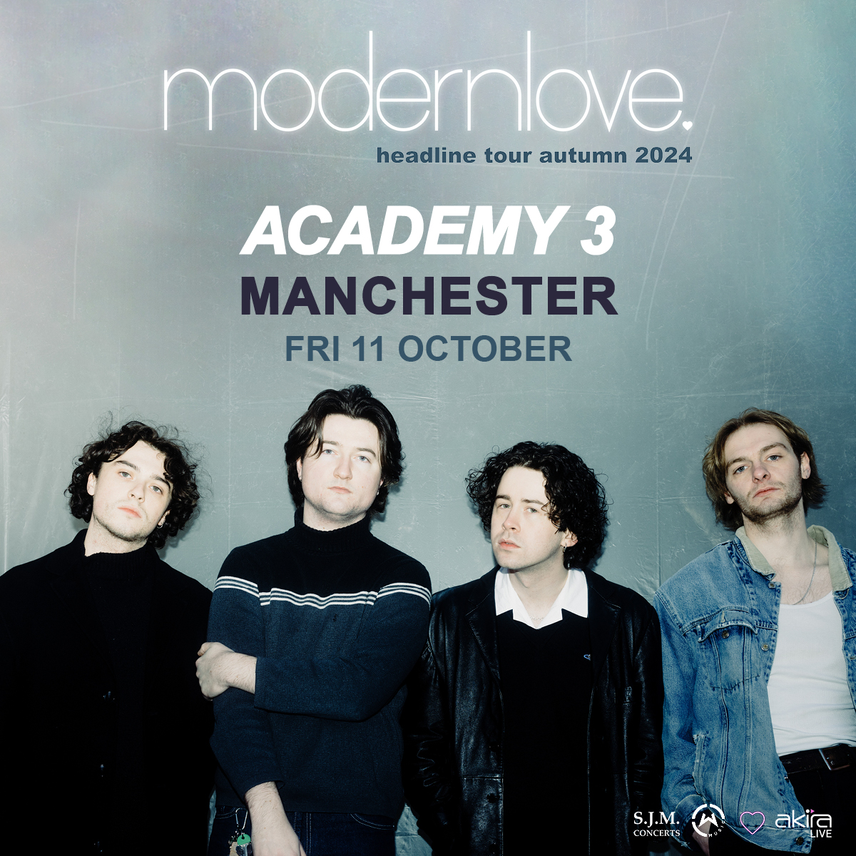 Irish indie-pop-rockers @modernlove_band are coming to @MancAcademy 3 on Friday 11th October! Grab tickets 👇 tix.to/modernlove