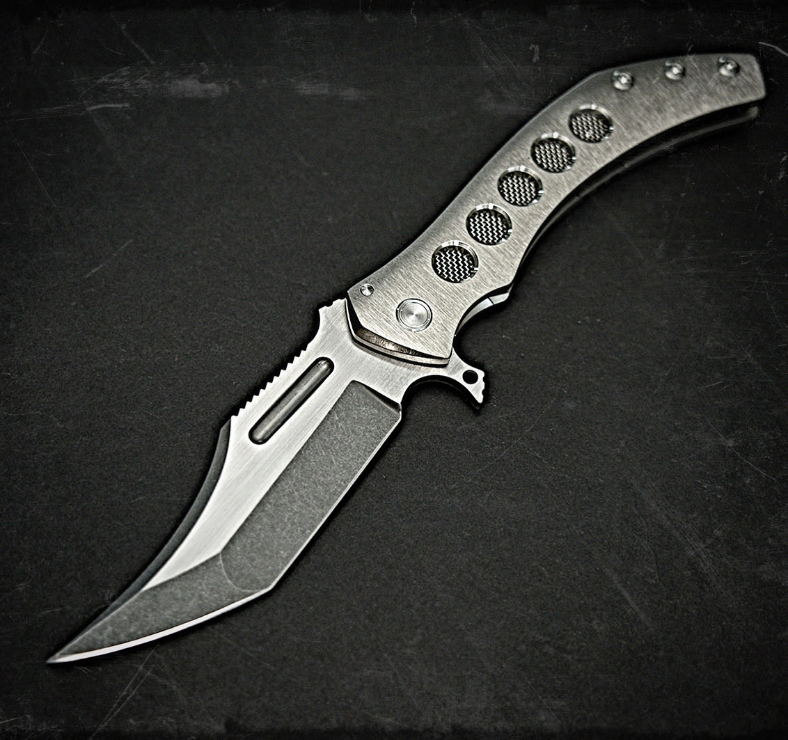 New Bowie framelock. 4.5in s45vn. Prototype #2 available. #rogovets #custom #custommade #handmade #framelock