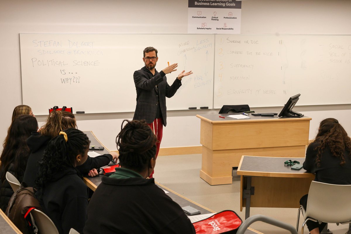 @BrockUPoliSci and Prof. Stefan Dolgert welcomed high school students from Grimsby and Hamilton this week for a roleplay simulation 'Spaceship Game' with a 'SURVIVE OR DIE' option. No one died...and maybe they learned something about the philosophy of John Rawls?