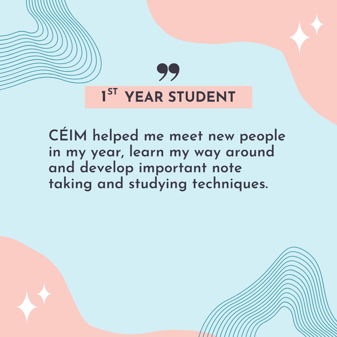 CÉIM supports the integration of 1st year students in university, and has a large focus on skills development and creating a sense of belonging!

#UniversityOfGalway #ollscoilnagaillimhe #studentsunion #DoChomhaltas