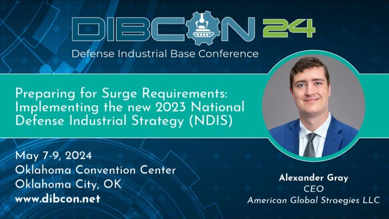 Looking forward to participating in the inaugural Defense Industrial Base Conference @DIBCON24 in Oklahoma City, hosted by the Knudsen Institute, from May 7-9. It’s time to get important discussions about the health and resiliency of our defense and manufacturing industrial base,…