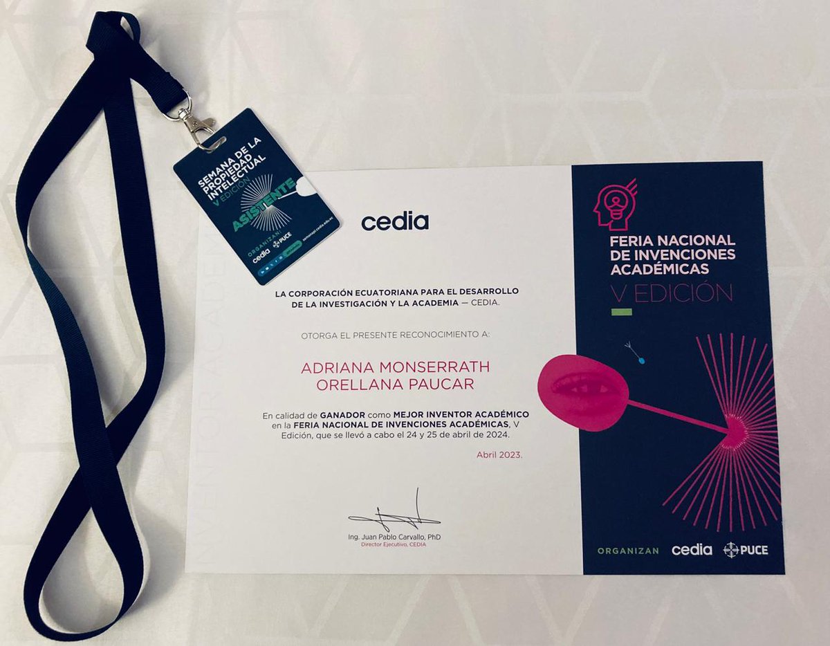 Las tres patentes previas certificadas en colaboración con la <a href="/KU_Leuven/">KU Leuven</a>, sumadas a las dos nuevas solicitudes de patente presentadas por primera vez teniendo como único titular a la #UCUENCA, respaldan el nivel de madurez y consolidación en pro de la #Innovación.