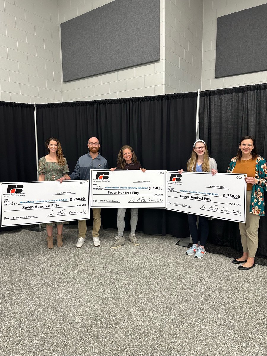 Congratulations to Heather Jackson, Holly Fehr, and Mason Meling for receiving the Agriculture in STEM Grant sponsored by Hendricks County Farm Bureau! This is such an amazing accomplishment, and we can't wait to see how it transforms your future classroom projects!