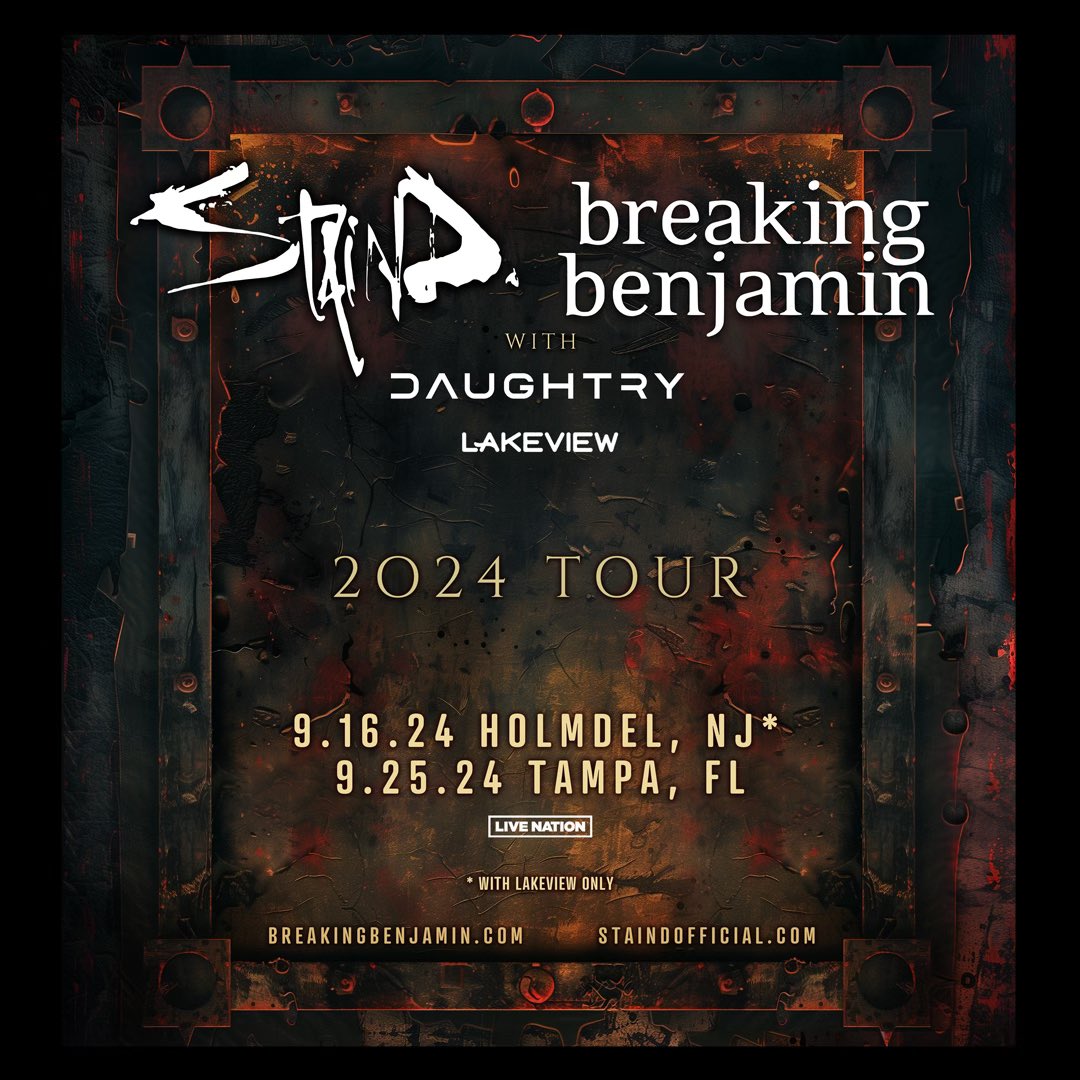 ‼️ We’re adding two more dates to our fall tour with @breakingbenj 🤘🏻 Presale starts Tuesday 4/30 with code STAIND24