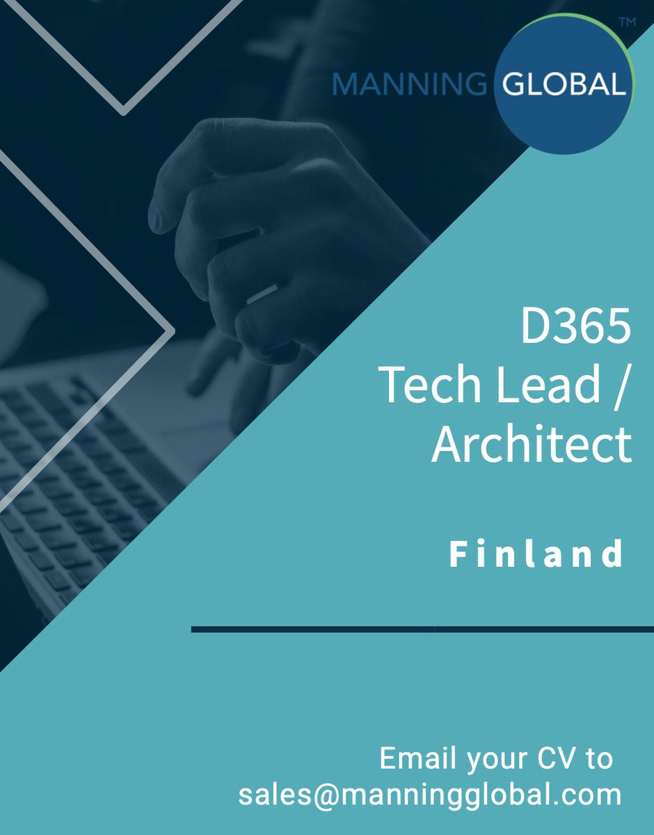 New job in Finland! 🇫🇮 

Our client, a global #IT service provider, is recruiting for a D365 TECH LEAD / ARCHITECT! 

Send your CV to sales@manningglobal.com

#D365 #Tech #MicrosoftDynamics #Azure #SQL #DevOps #CloudComputing #DataAnalytics #NewJob #Finland #ICT #ManningGlobal