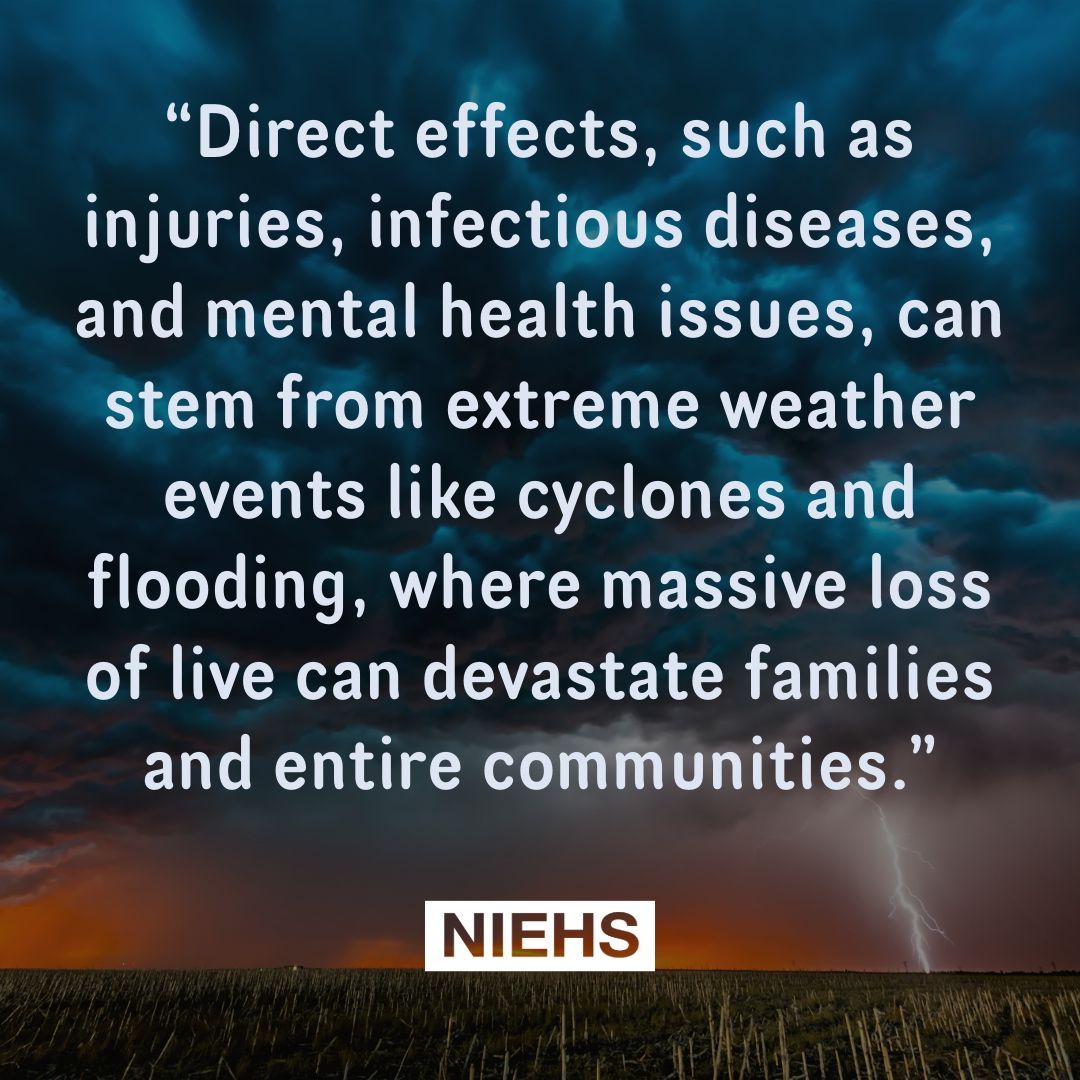 NIEHD Dir. Rick Woychik recently spoke with @Fogarty_NIH acting head about how adaptation science, which involves understanding and implementing strategies to strengthen health and resiliency, can bolster climate and health interventions. bit.ly/3TR9E97 #NIEHSFactor