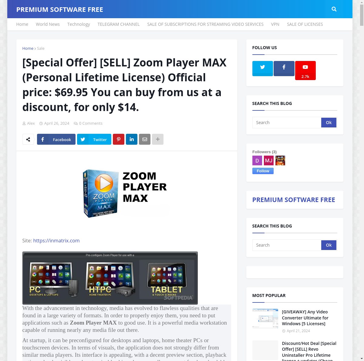 [Special Offer] [SELL] Zoom Player MAX 

softwarefreevpn.blogspot.com/2024/04/specia…

#america #Democrats #loving #MyBodyMyChoice #news #fashion #cause #health #socialgood #4change #wcw #supreme #факты #интересно #susan #follow #allivesmater #ff #Telegram #https #software #free #vpn