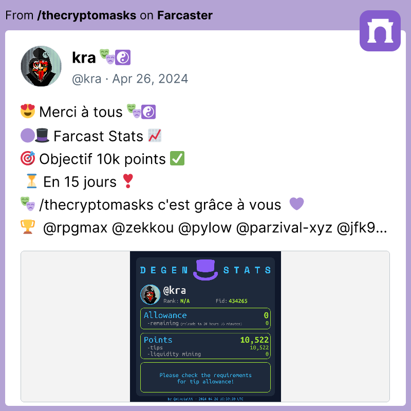 krea45's tweet photo. Hello X, GM du jour ! #Farcaster #Airdrop #thecryptomasks🎭 https://t.co/AeZXE4Y2pe