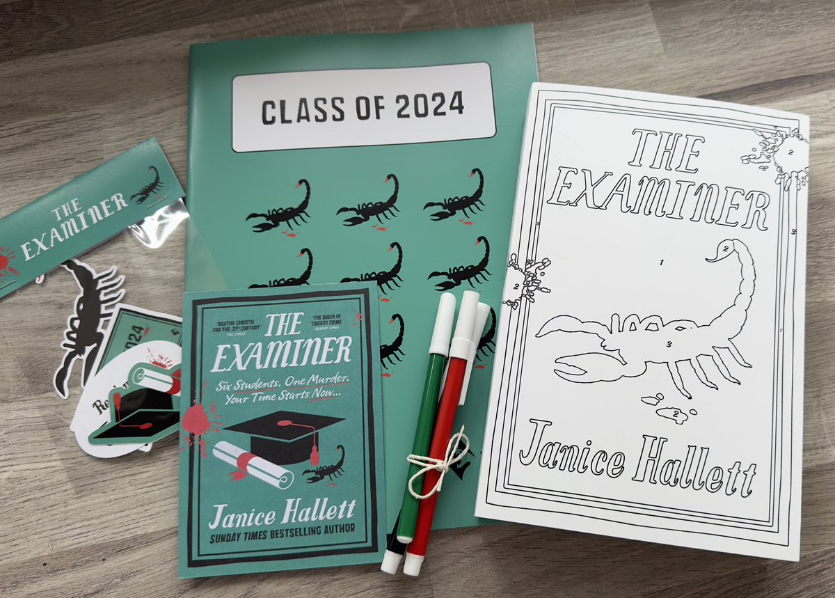 Exciting nook mail alert!!! Thank you to @ViperBooks and @JaniceHallett for this fabulous #theexaminer package of goodies. I even get to colour in the proof - which is coming on holiday with me next week ☀️
