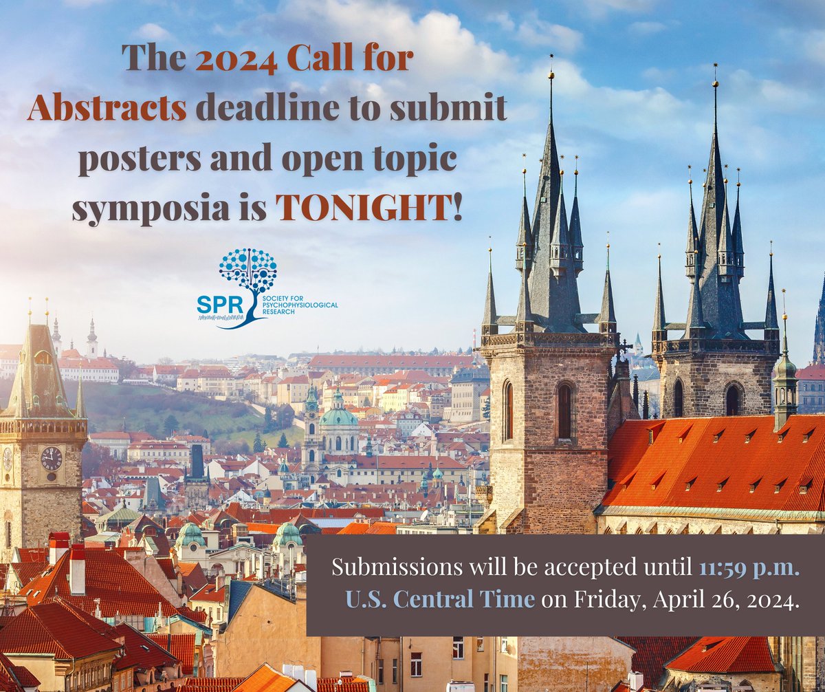 Last call - submit your poster abstract for the #2024SPR annual meeting, and join us in Prague (Oct .23-26, 2024)!