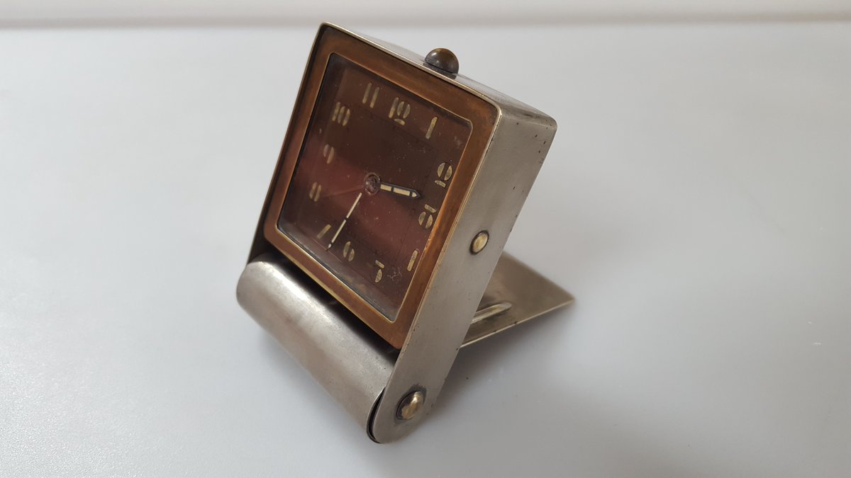 VINTAGE SWISS JAEGER LECOULTRE MANUAL WIND FOLDING STEEL TRAVEL DESK ALARM CLOCK FOR SALE £295.    
VISIT MY EBAY SITE FOR DETAILS.    
EBAY LINK IN MY PROFILE.
#TAGHEUER #WATCH #WATCHES #SWISSWATCH #SWISSWATCHES #Seiko #Swiss #Rolex #Omega #Tissot #Oris #Cartier #Gucci #Longines