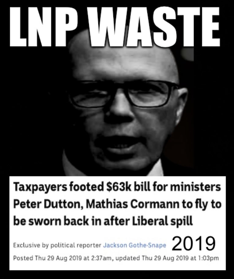 Flashback 2019 #LNPWaste #LNPFail #PeterDutton and #MathiasCormann booked defence jets to get to swearing-in ceremonies The flights cost Taxpayers more than $60,000 in fuel, landing fees and airport handling charges @virgotweet abc.net.au/news/2019-08-2…