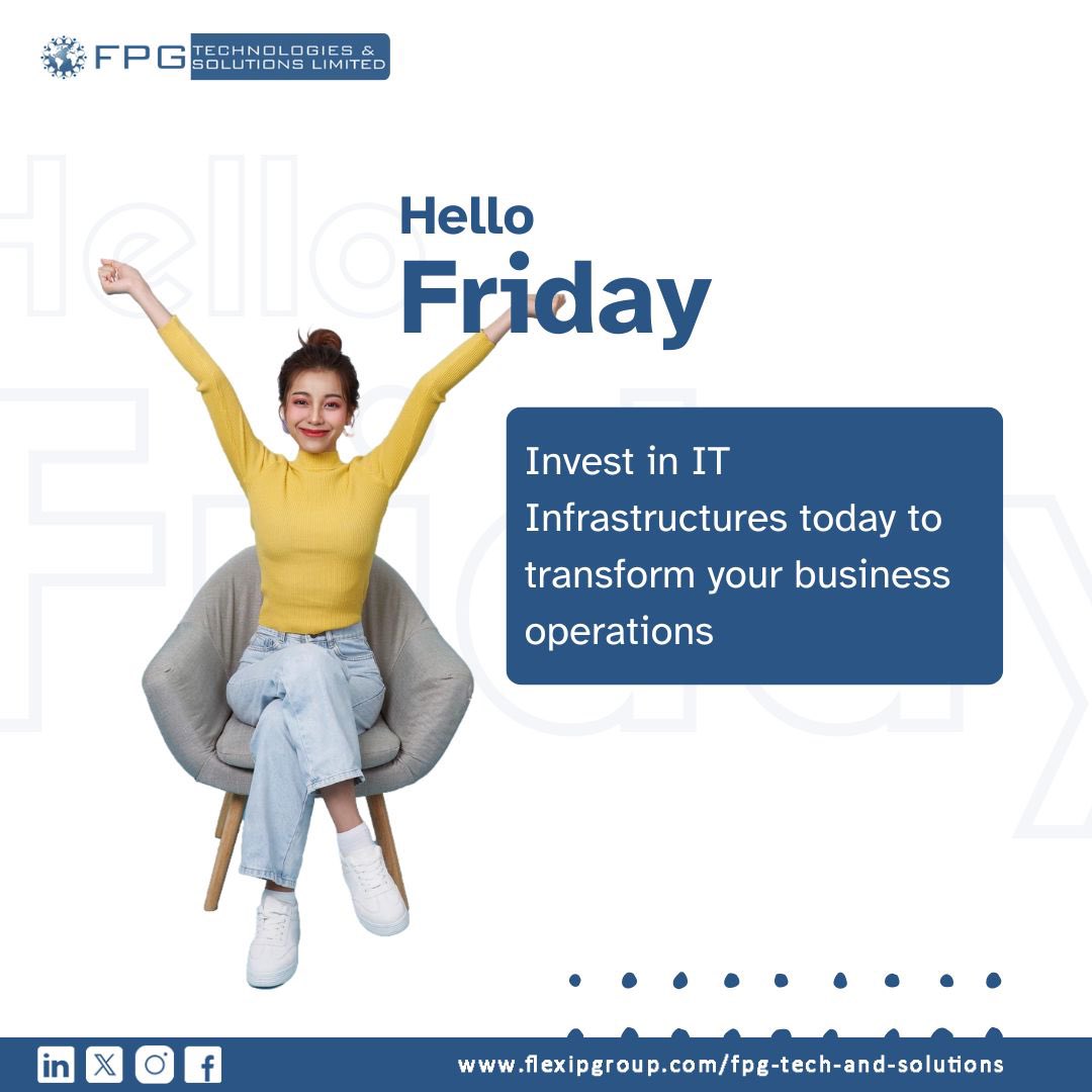 Thank God It’s Friday!😎

Remember to: Invest in IT Infrastructures today to transform your business operations. 

Enjoy your weekend!

#tgif #weekendready #friday #fridayvibes #safeweekend #techtip #digital #tech #it #itcompany #infrastructure #flexipgroup #fpgtechnologies
