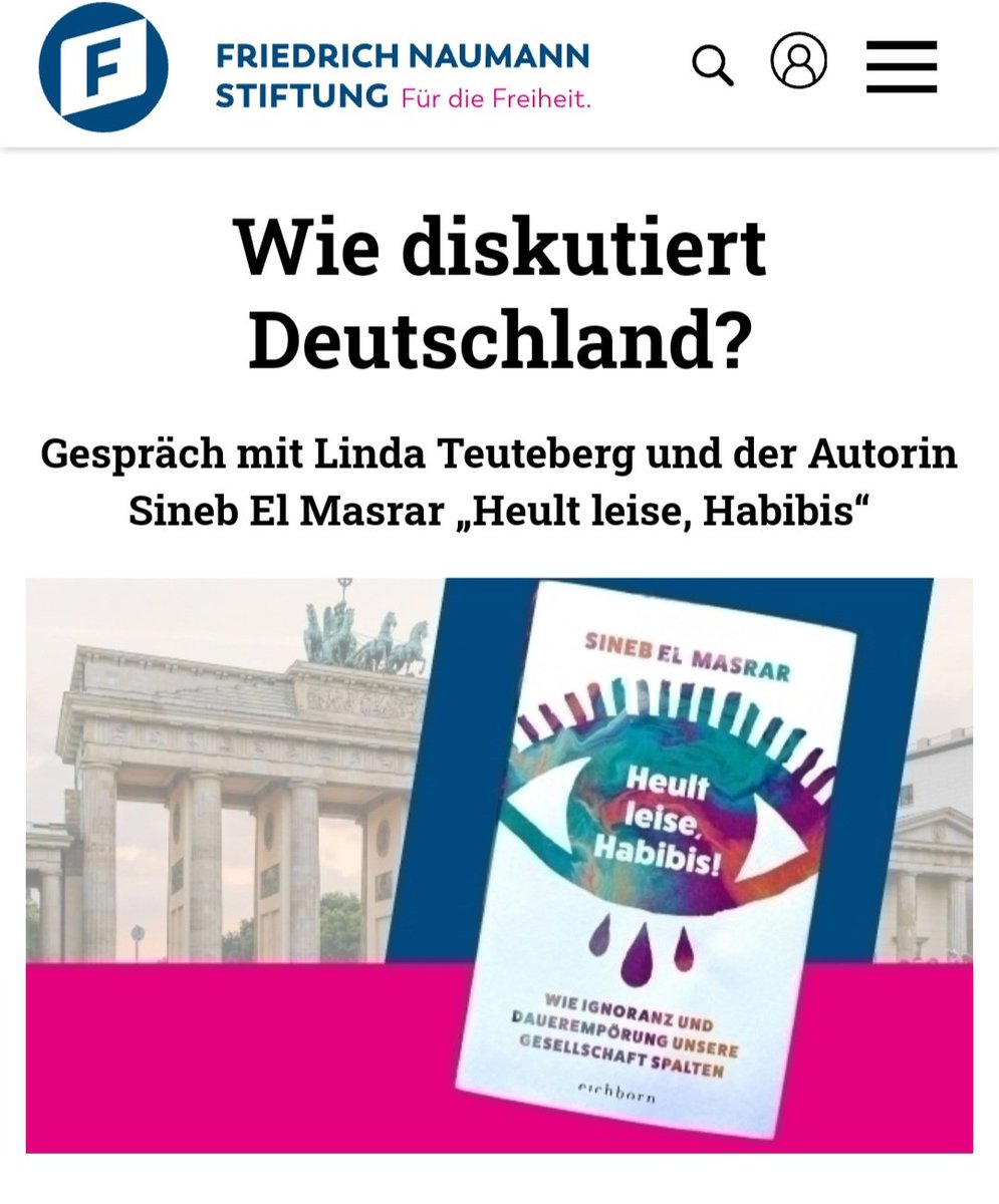 Wie diskutiert #Deutschland? Darüber werden Bundestagsabgeordnete @LindaTeuteberg und ich am 07. Mai im @basecamp_debate  in #Berlin diskutieren.
Mittendrin #HeultLeiseHabibis (@eichbornverla) 
shop.freiheit.org/#!/Veranstaltu…