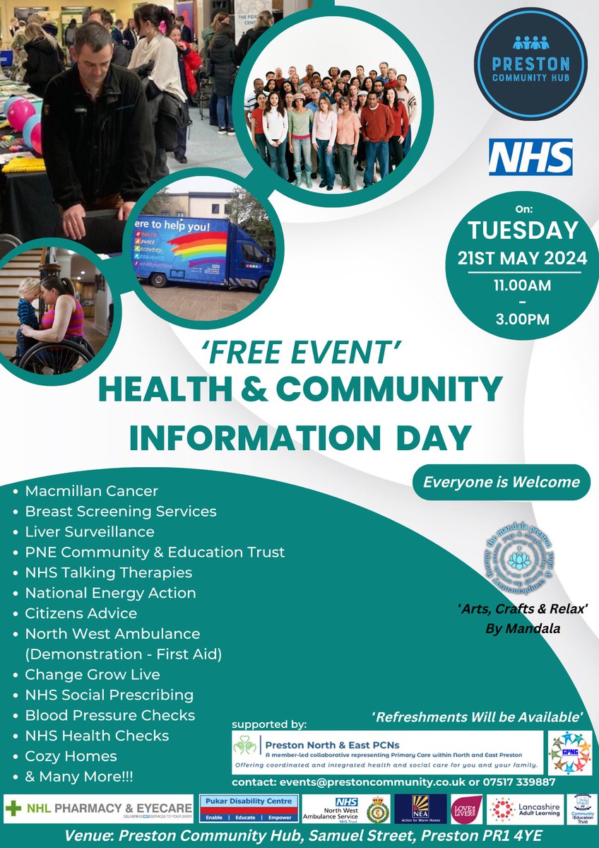 We are pleased to announce that our Annual Health & Community Day will be held on Tuesday 21st May 2024 from 11am to 3pm Some amazing organisations and state of the art technology on display Look forward to seeing you all feel free to share #community #HealthAndWellness