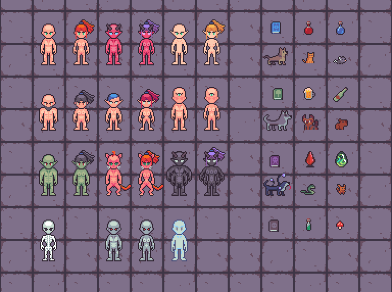 maxtentacle's tweet photo. Working on my secret nameless dwarf fortress/rimworld/majesty kind of game.

Redraw the characters in a larger scale.
Next few months gonna work mostly on a code, but I'll try to occasionally drop a few sprites. They need clothes anyway...
#pixelart #aseprite #indiegame https://t.co/XzKQarcBHg
