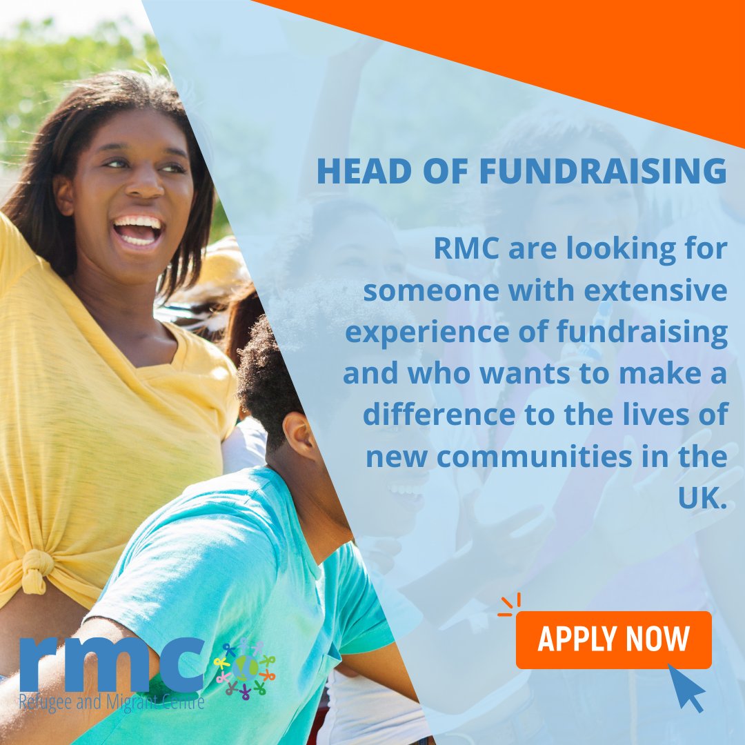 JOB OPPORTUNITY: Head of fundraising RMC are looking for someone with extensive experience of fundraising and who wants to make a difference to the lives of new communities in the UK. Seems like a bit of you? Apply here: rmcentre.org.uk/work-with-us/ #rmc #jobopportunity