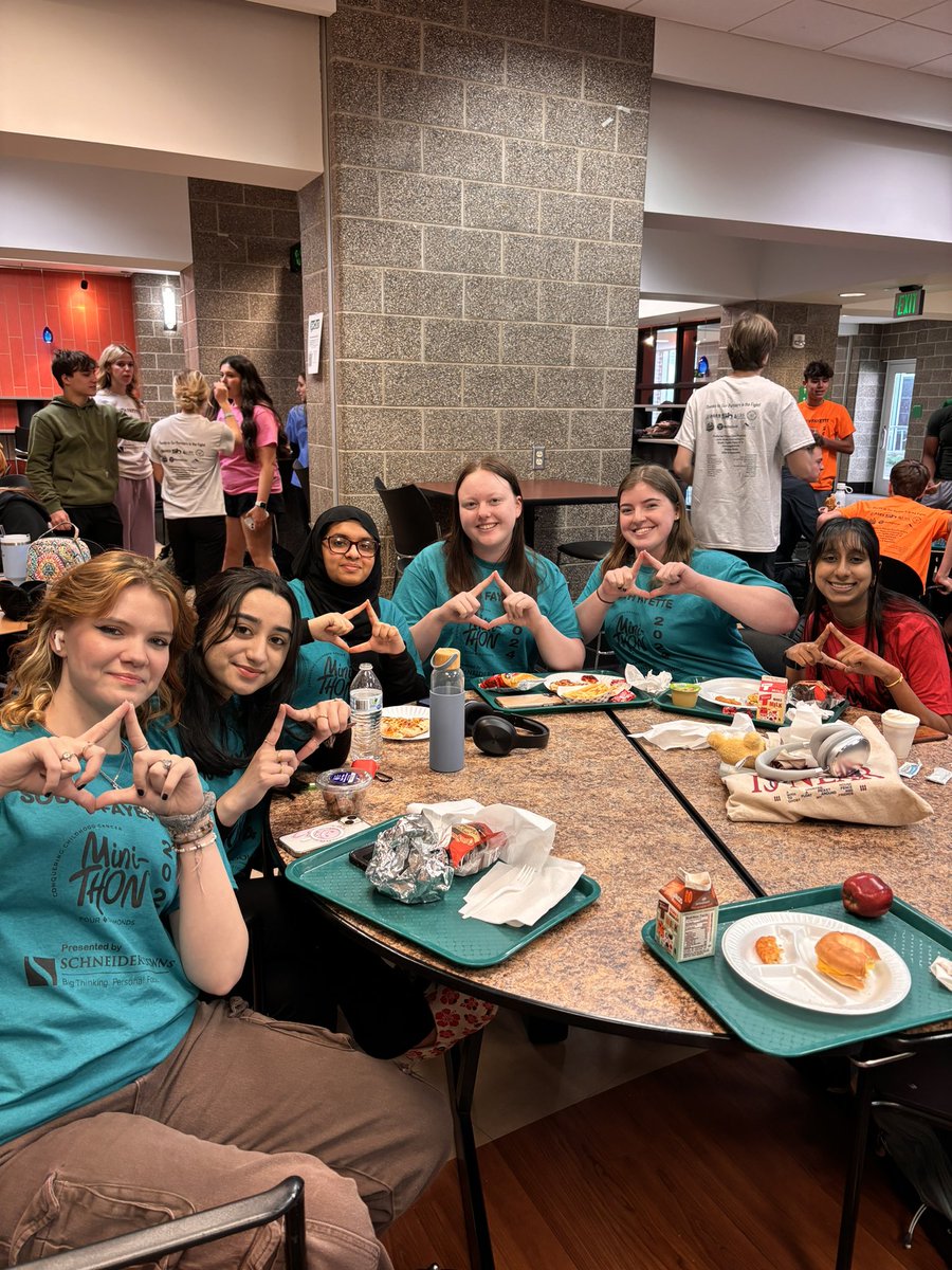 SFMiniTHON's tweet photo. Period 4 lunch looking GREAT in their Mini-THON shirts! They’re ready for tonight. Are you? Help us reach our goal!! https://t.co/jB42iUxswn https://t.co/h30l7nJYuI