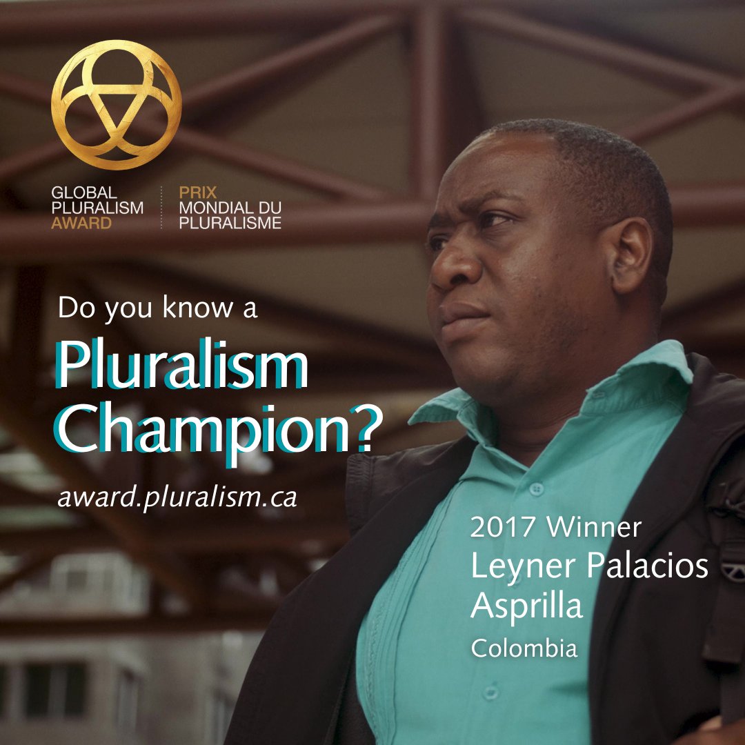Over the years, the #GlobalPluralismAward has recognized and celebrated many pluralism champions whose work highlights the transformative power of #peacebuilding efforts in building more inclusive societies. Among them is 2017 Award winner, Leyner Palacios Asprilla. 💫

An…