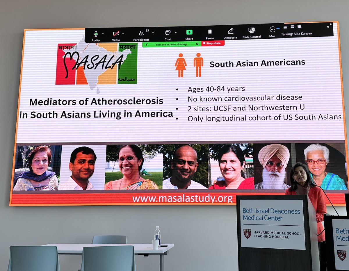 Amazing @BidmcCvi Cardiology Grand Rounds talk by @alka_kanaya focused on the cardiometabolic health of South Asian adults!