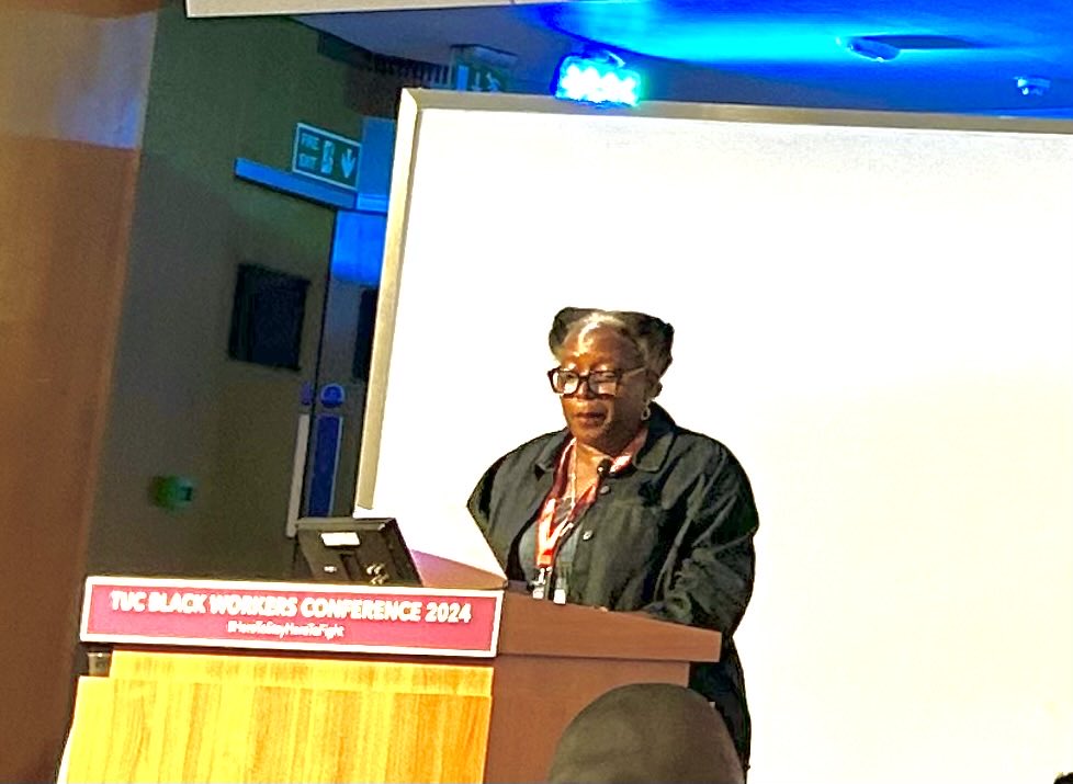 ⁦@NASUWT⁩ Executive member Ruth Duncan moving our motion on Black Workers in Precarious Employment at TUC Black Workers. Continuing our campaign for mandatory ethnicity pay gap reporting from the Westminster gov #HereToStayHereToFight