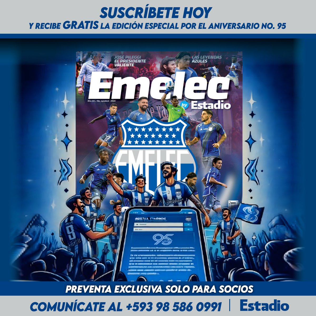 ⚽✍🏻 ¡Suscríbete a #RevistaEstadio y recibe gratis la edición especial del aniversario 95 del Club Sport #Emelec (<a href="/CSEmelec/">Club Sport Emelec</a>)!

📌 Disfruta del contenido exclusivo y de las últimas novedades del bombillo que tenemos para ti. 🤩

¡Suscríbete hoy y vive el mundo azul con nosotros!