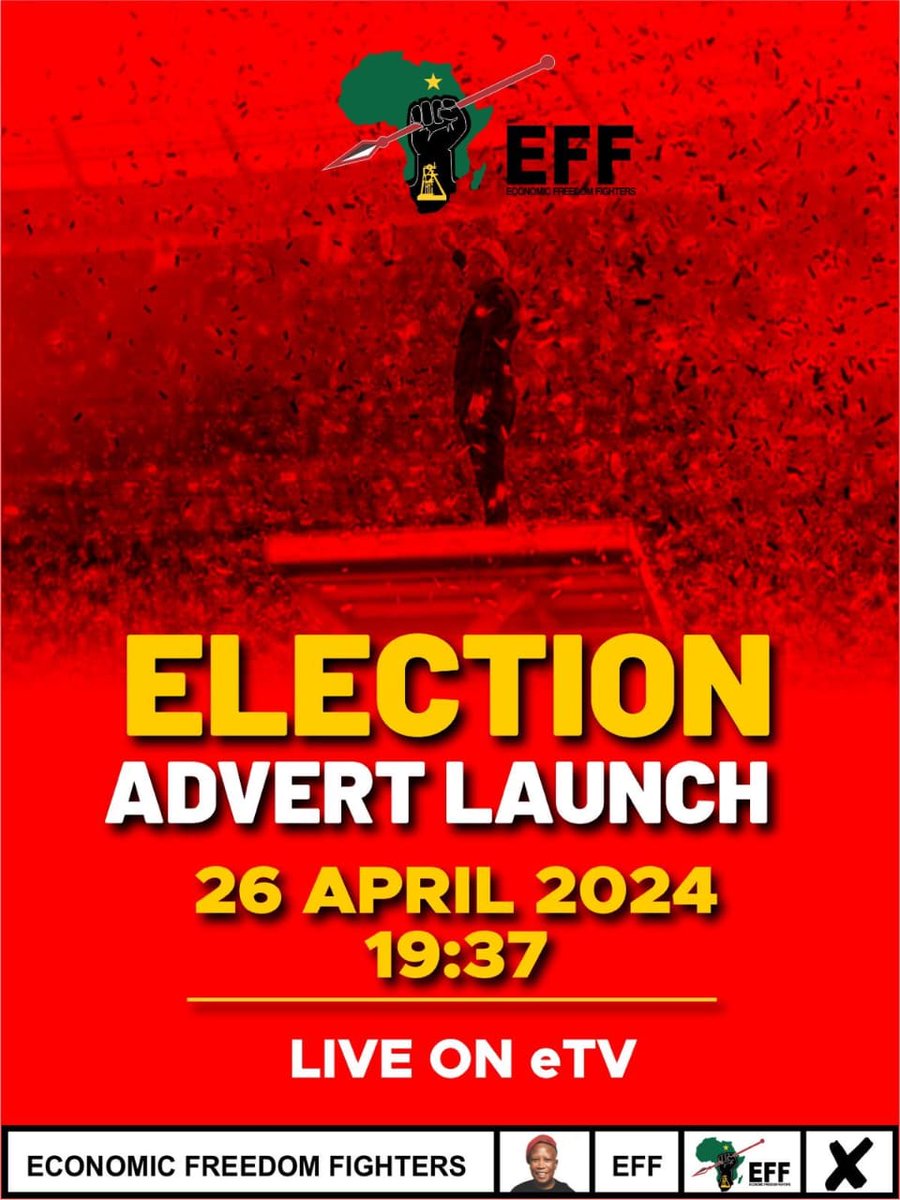 Watch tonight,  EFF advert tonight at 19h37 on eTV. 
#EFFAdvert