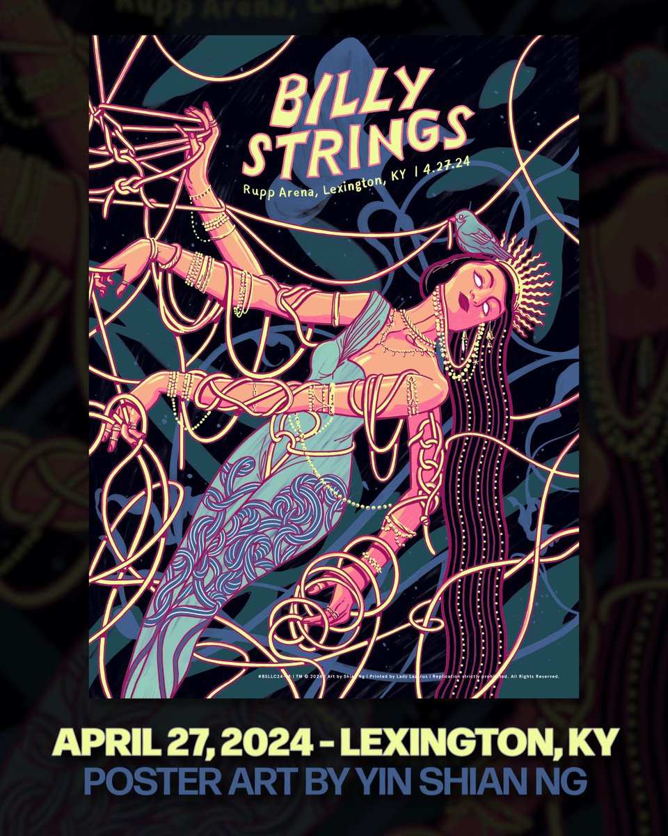 Saddle up, Lexington! We’ve got 2 nights ahead. Dual night prints by Bobby Rosenstock Single night prints by Yin Shiang Ng Early merch will be located outside of the main entrance in the plaza. It will be open from 4:30pm until 6pm. Please note the venue is cashless but merch