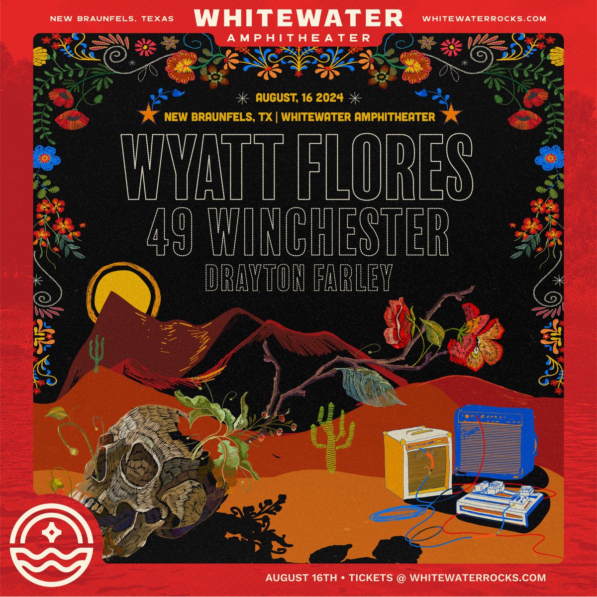 Just announced 🙌 @WyattFlores10 & @49winchester w/ special guest @ahardupvibe on August 16th!

Tickets on sale Fri, 5/3 at 10 am.

*8 ticket limit per user 

#2024summer #wyattflores #49winchester #nbtx #ontheriverunderthestars