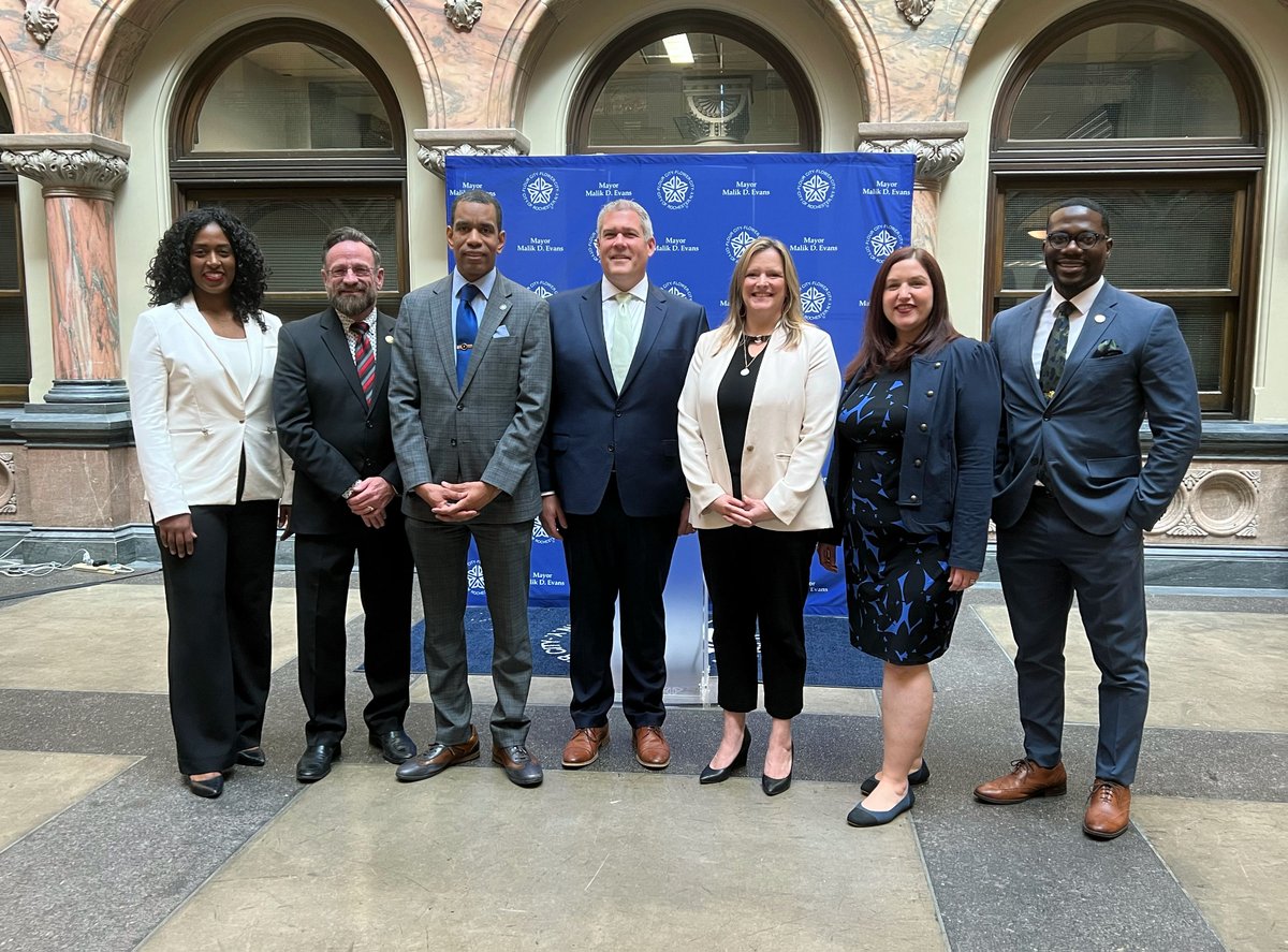 Mayor Evans, County Executive Adam Bello, New York State Senator Samra Brouk and Assemblymembers Jennifer Lunsford, Sarah Clark, Demond Meeks, and Harry B. Bronson, announced the newly enacted State Budget which includes additional $25 million for Rochester & Monroe County.