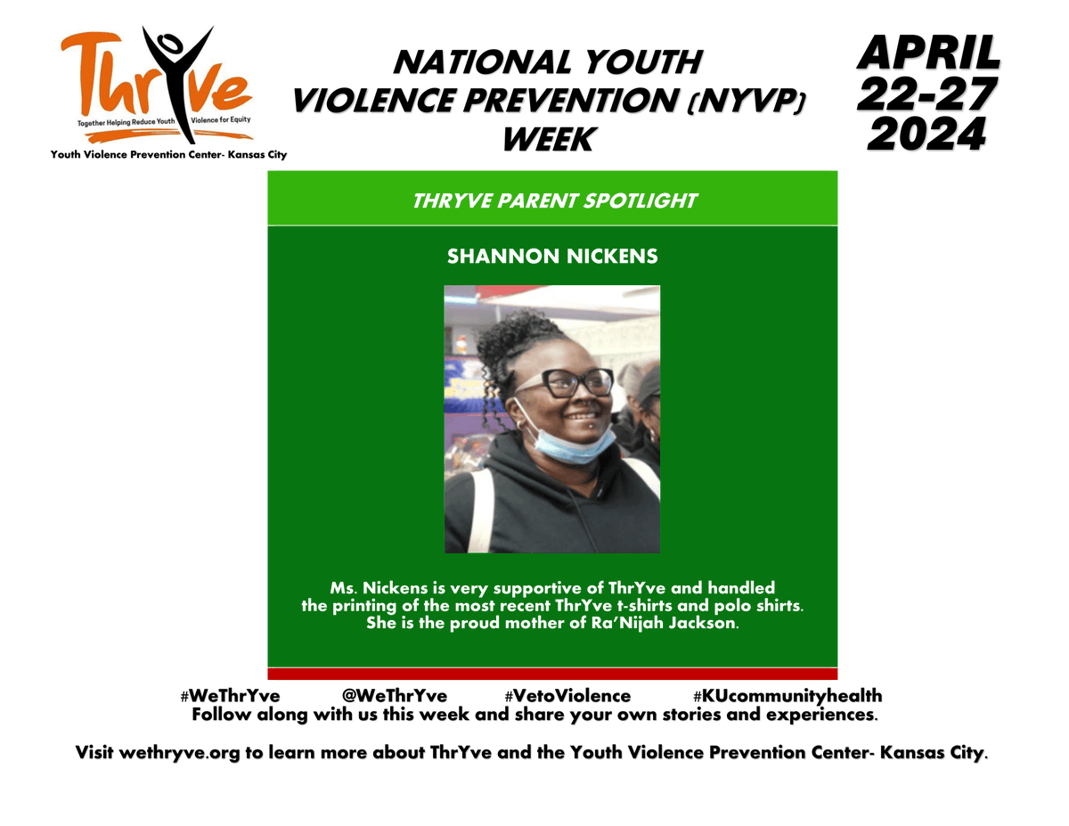 Featured Parent: Shannon Nickens #wethryve #vetoviolence #kucommunityhealth #nyvpweek