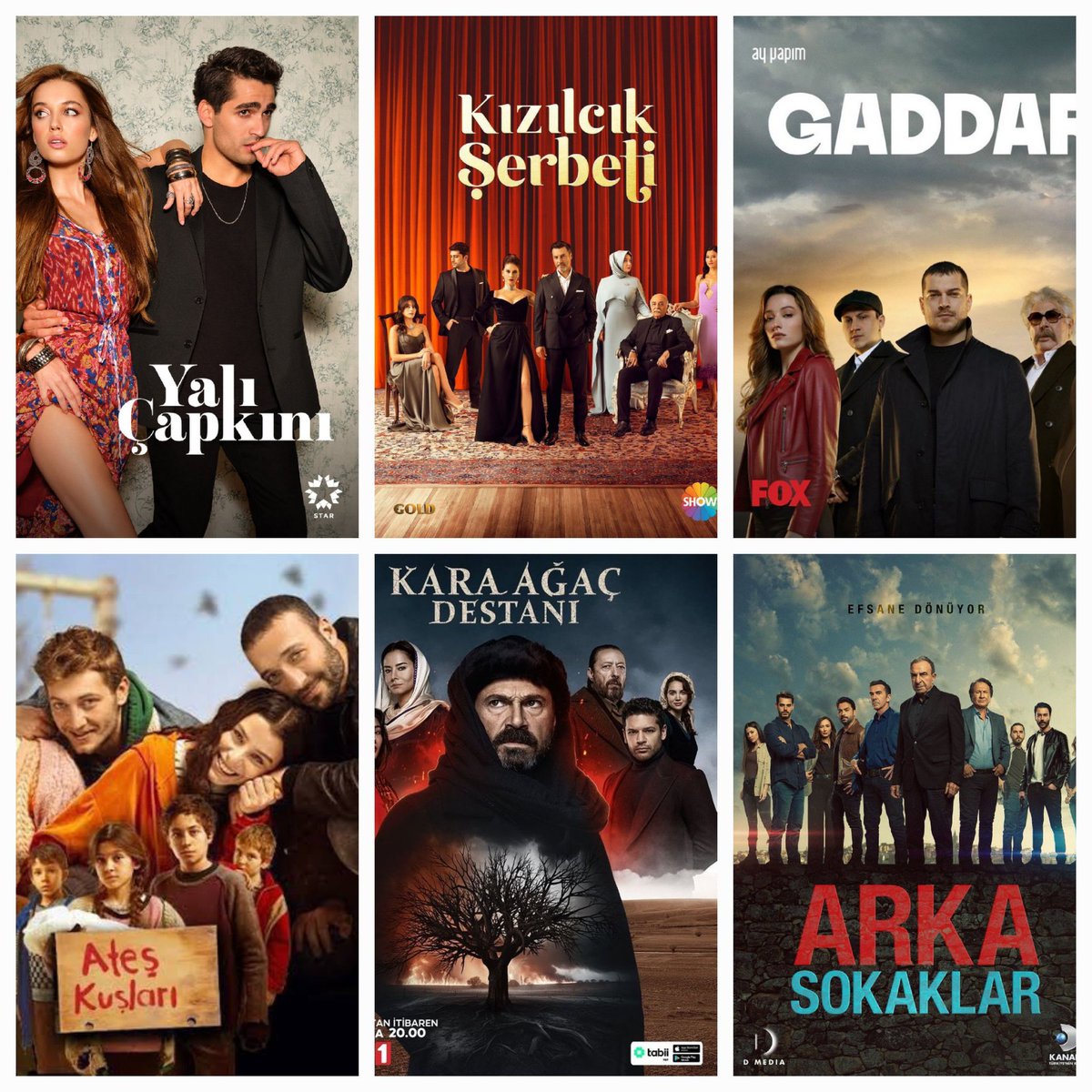 Youtube bölüm izlenmeleri; #YalıÇapkını (66.bölüm) +11,3 Milyon #KızılcıkŞerbeti (59.bölüm) +9,7 Milyon #Gaddar (13.bölüm) +4,5 Milyon #AteşKuşları (51.bölüm) 1,4 Milyon #KaraAğaçDestanı (8.bölüm) +1 Milyon #ArkaSokaklar (671.bölüm) +438 Bin