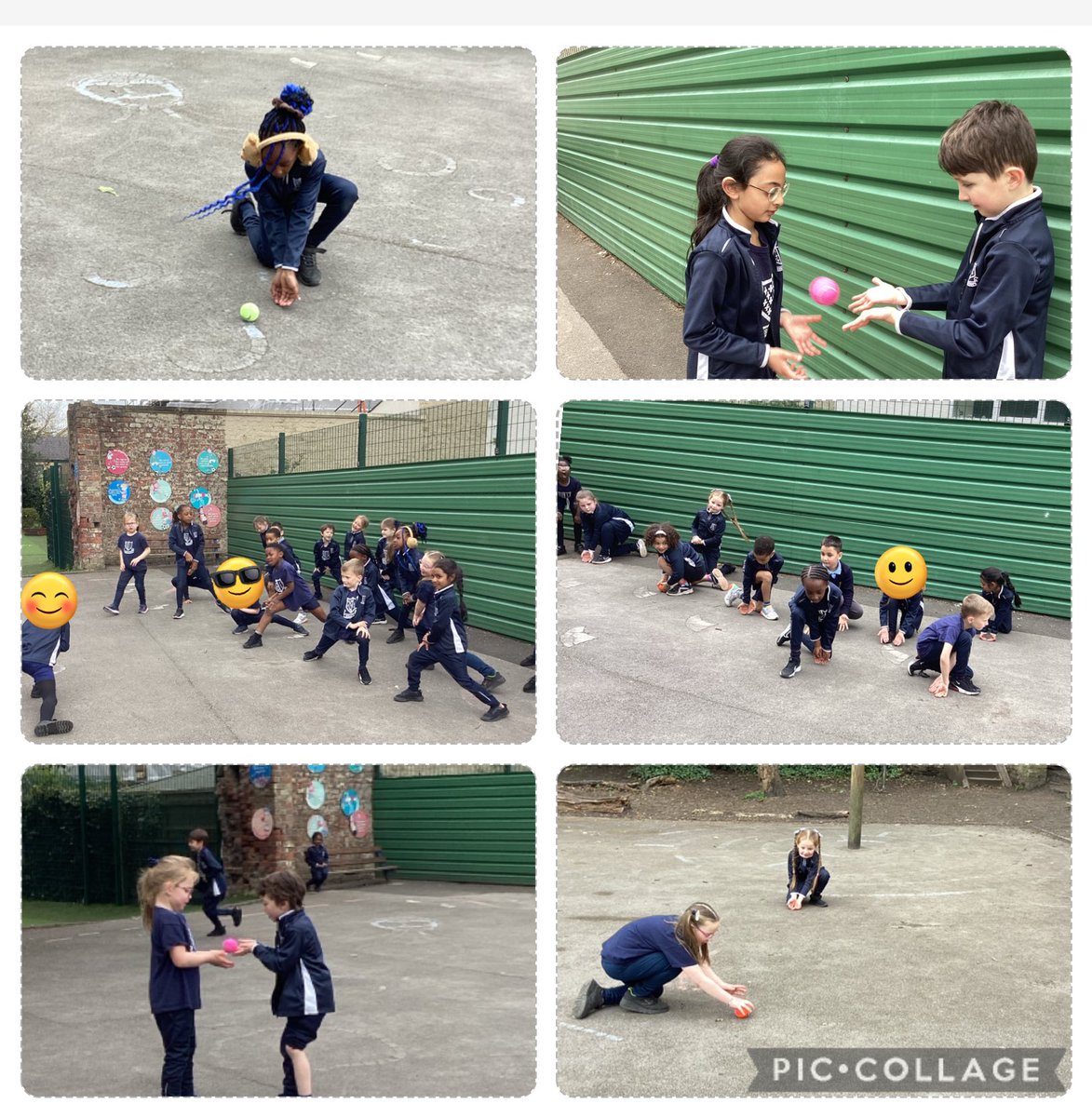Year 2 warming up for PE with coach Joey 😀 ball skilss and learning about fielding and positioning @StSebastiansPri ⚾️🥎🎾