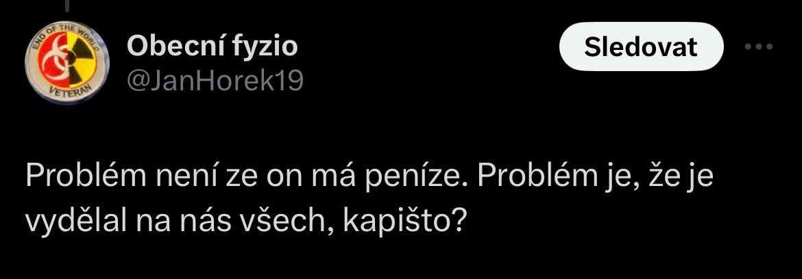 Páteční zamyšlení z levého křídla. 

A já si půjdu pustit hokej.