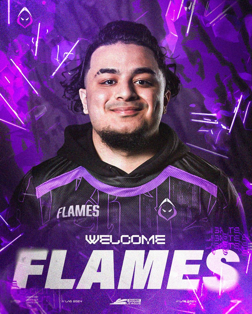 Welcome @Flames4K to the LAG starting roster 🔥 JA will make his first start in today's game against @ROKKR #LightsOut