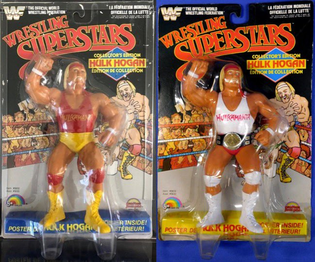 Check out both versions of Hulk Hogan from LJN Wrestling Superstars circa 1989. What was your favorite version of Hulk?

#ljn #wrestling #hulkhogan #wwf #actionfigures