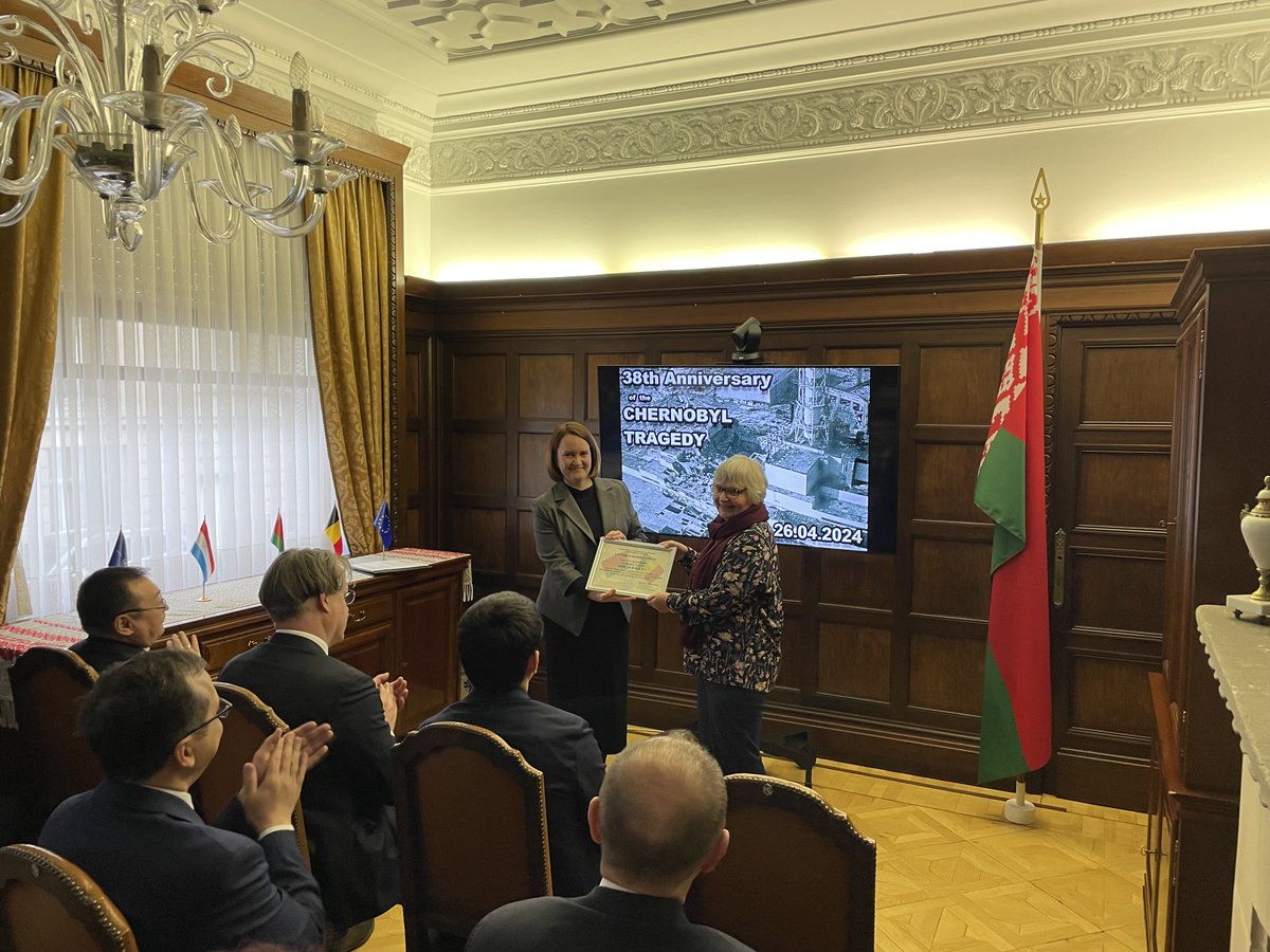Memorial event to mark the 38th anniversary of the disaster at the Chernobyl NPP took place at @BYinBrussels The Embassy expressed its gratitude to the Belgian charitable organizations that provided support to children in the affected regions: OKiN, ARRET, Tsjernobylkinderen